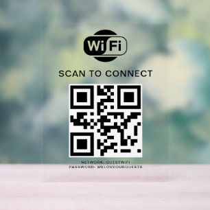 WiFi-Kennwort QR-Code-Prüfung für die Verbindung Acrylschild