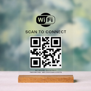 WiFi-Kennwort   QR-Code-Prüfung für die Verbindung Acrylschild
