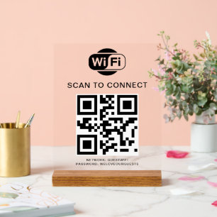 WiFi-Kennwort   QR-Code-Prüfung für die Verbindung Acrylschild