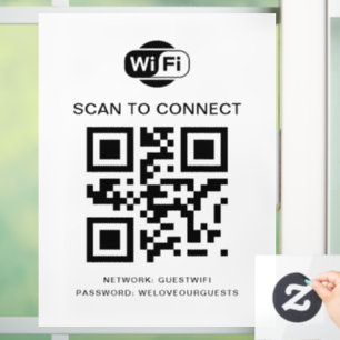 WiFi-Kennwort QR-Code-Prüfung für die Verbindung Fensteraufkleber