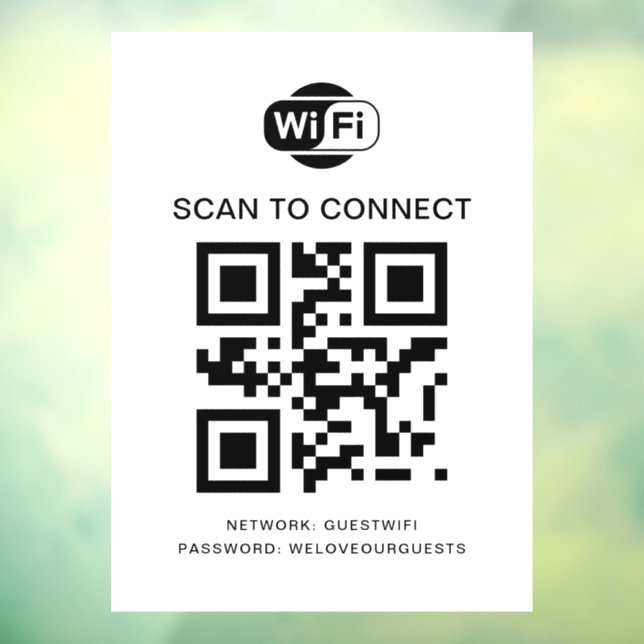 WiFi-Kennwort | QR-Code-Prüfung für die Verbindung Fensteraufkleber (Blatt 3)