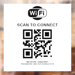 WiFi-Kennwort QR-Code-Prüfung für die Verbindung Fensteraufkleber