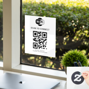 WiFi-Kennwort QR-Code-Prüfung für die Verbindung Fensteraufkleber