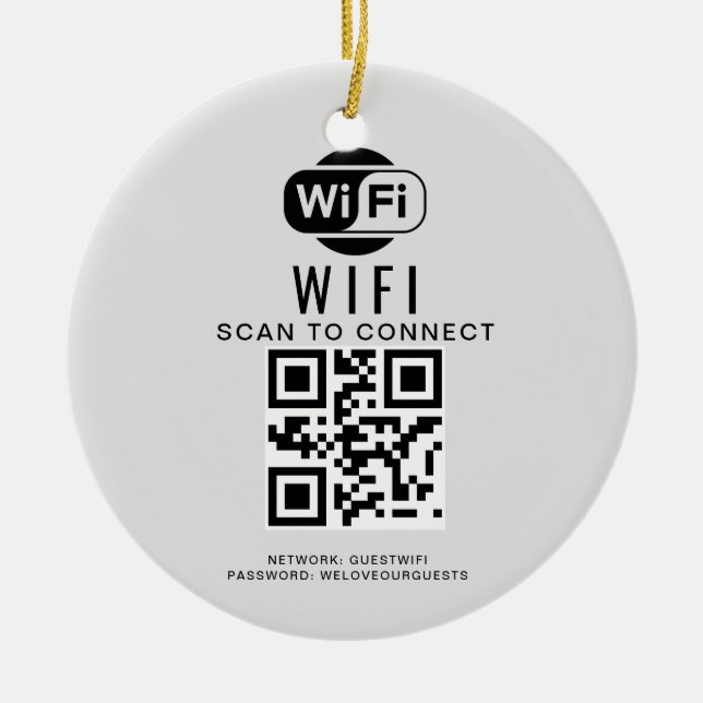 WiFi-Kennwort | QR-Code-Prüfung für die Verbindung Keramik Ornament (Vorne)