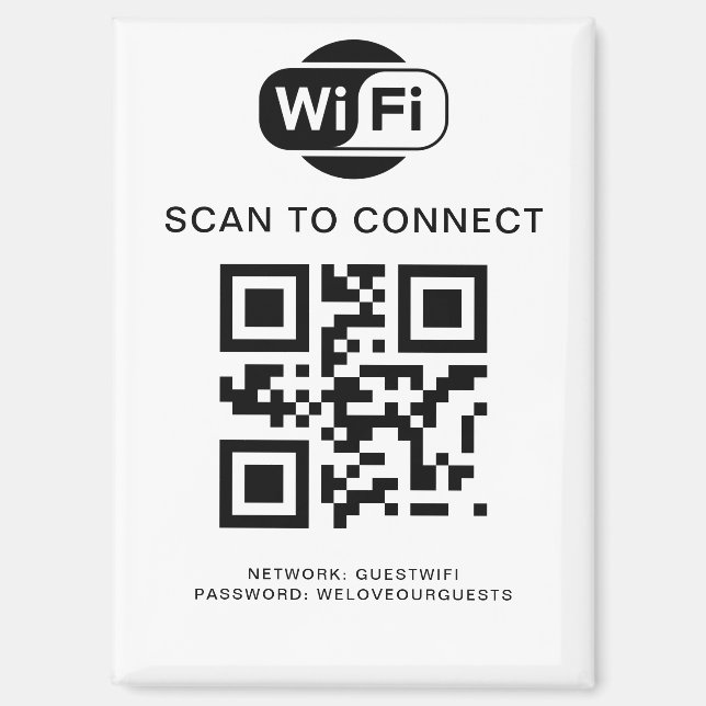 WiFi-Kennwort | QR-Code-Prüfung für die Verbindung Magnet (Vorderseite)