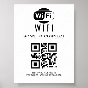 WiFi-Kennwort   QR-Code-Prüfung für die Verbindung Poster