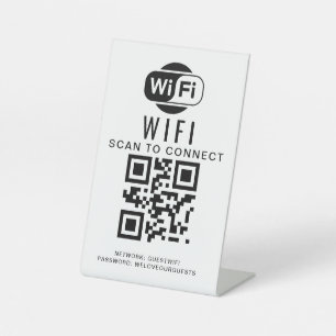 WiFi-Kennwort   QR-Code-Prüfung für die Verbindung Sockelschild