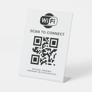 WiFi-Kennwort   QR-Code-Prüfung für die Verbindung Sockelschild