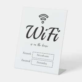 WiFi-Kennwort und Netzwerk-Vorwahlnummer Sockelschild