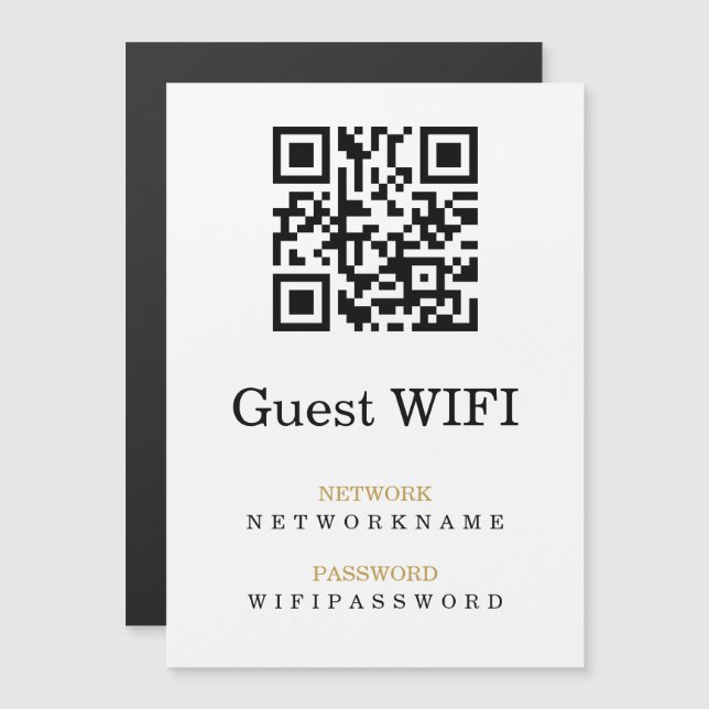 Wifi-Kennwort und Personalisierter QR-Code für das Magnetkarte (Vorne/Hinten)