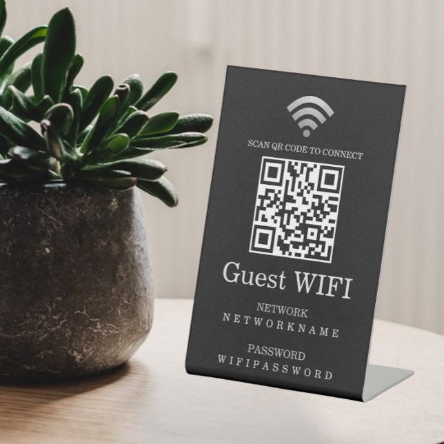 Wifi-Kennwort und Personalisierter QR-Code für das Sockelschild (Von Creator hochgeladen)