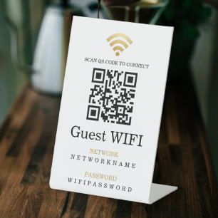 Wifi-Kennwort und Personalisierter QR-Code für das Sockelschild