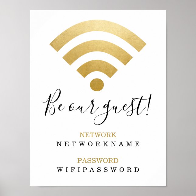 WiFi-Kennwort und Personalisiertes Netzwerk Poster (Vorne)