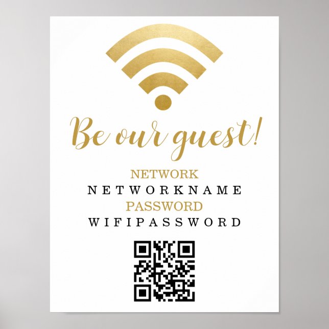 WiFi-Kennwort und Personalisiertes Netzwerk Poster (Vorne)