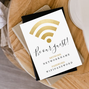 WiFi-Kennwort und Personalisiertes Netzwerk Postkarte