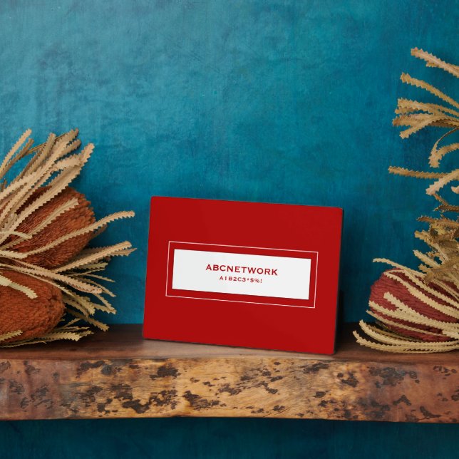 WiFi-Kennwort-Zeichen rot Fotoplatte (Seite)