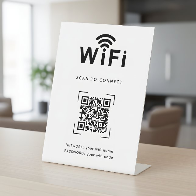 WiFi Login Table Top Sign For Reception Area Sockelschild (Von Creator hochgeladen)