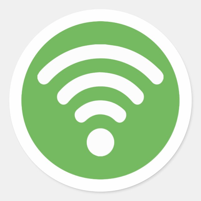 WiFi-Logo Runder Aufkleber (Vorderseite)