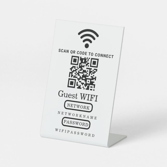 WiFi / Menü-QR-Code-Schild Sockelschild (Vorderseite)
