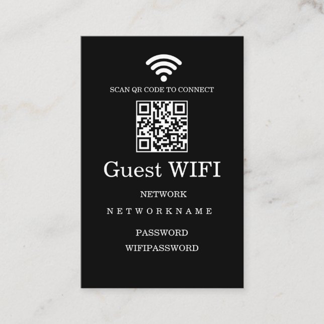 Wifi Morden Netzwerk QR-Code Visitenkarte (Vorderseite)