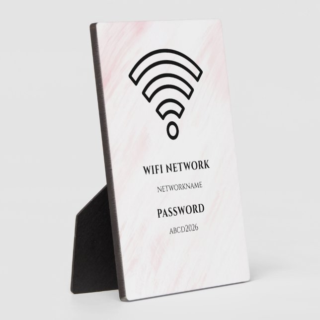 Wifi Network and Password Black Plaque Fotoplatte (Seite)