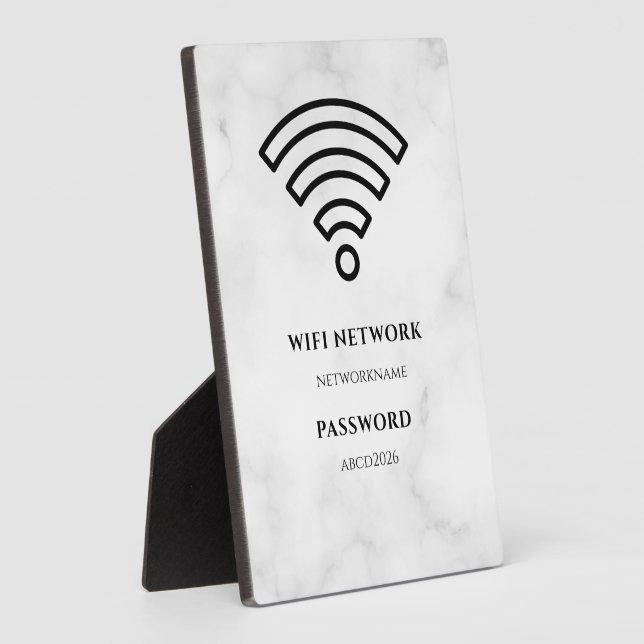 Wifi Network and Password Black Plaque Fotoplatte (Seite)