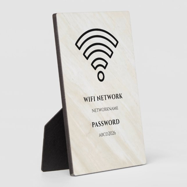 Wifi Network and Password Black Plaque Fotoplatte (Seite)