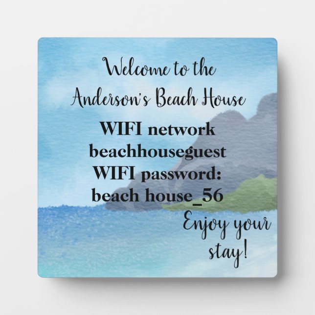 Wifi Network and Password Business Retail Fotoplatte (Vorderseite)