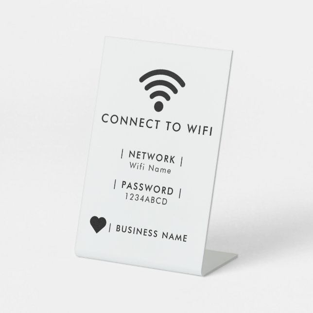 Wifi Network and Password Business Retail Sockelschild (Vorderseite)