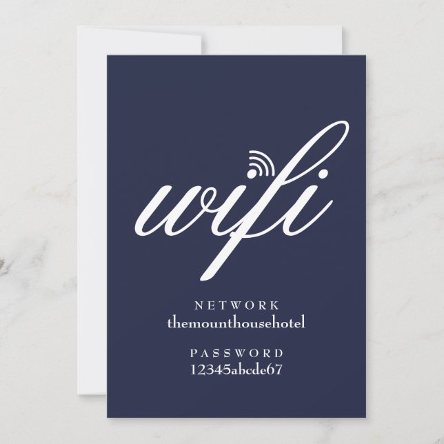 Wifi Network and Password Sign Card Einladung (Vorderseite)