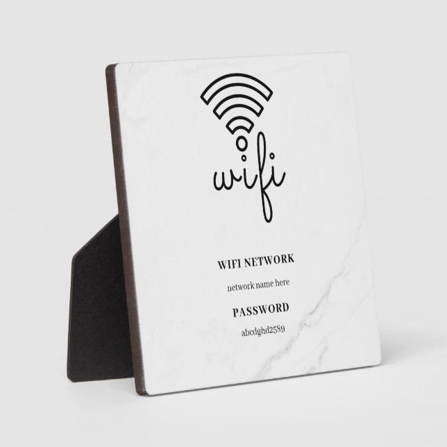 Wifi Network and Password White Plaque Fotoplatte (Vorderseite)