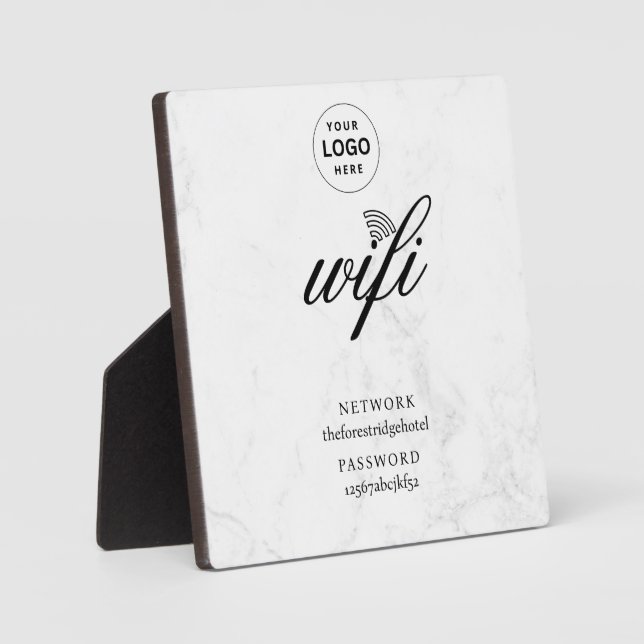 Wifi Network and Password White Plaque Fotoplatte (Vorderseite)