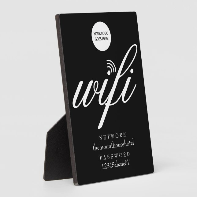 Wifi Network and Password Your Logo Sign Plaque Fotoplatte (Seite)