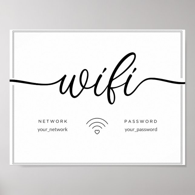 Wifi Network Herberge Airbnb Zeichen einfach minim Poster (Vorne)