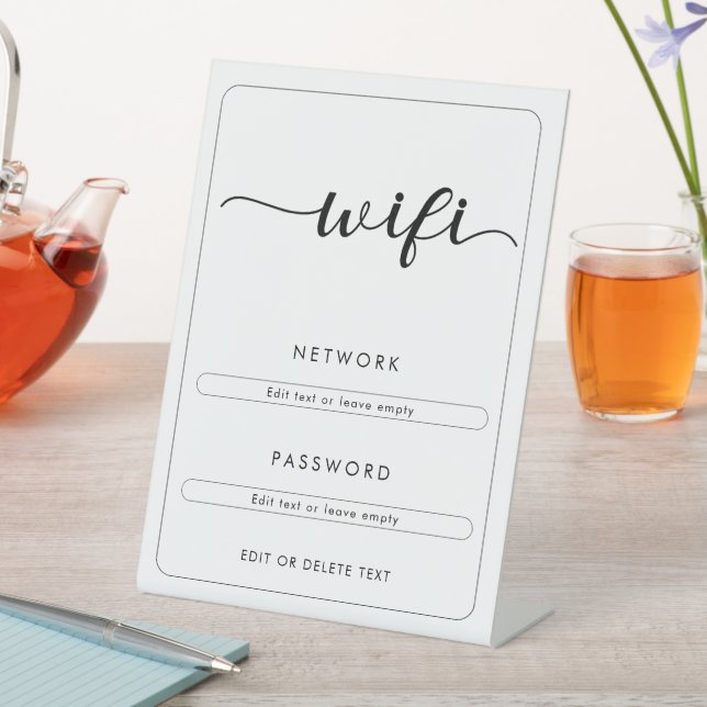 WiFi Network Password Business Café Sockelschild (In Situ)