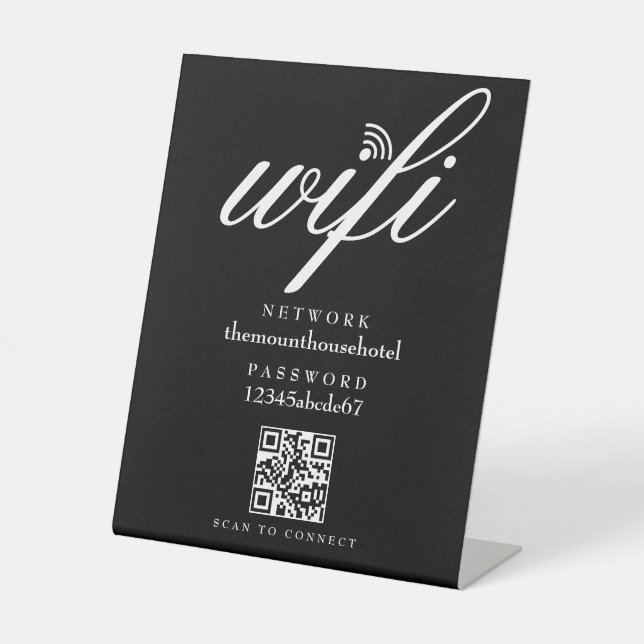 Wifi Network Password QR Code Business Retail Sockelschild (Vorderseite)