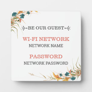 WiFi Network Plaque Fotoplatte