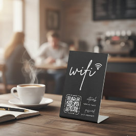 Wifi Network QR Code Black Modern Business Sockelschild
