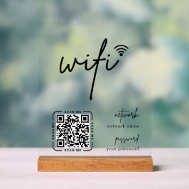 Wifi Network QR Code White Modern Business Acrylschild