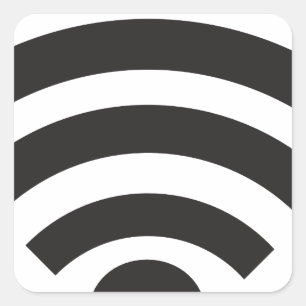 Wifi network symbol quadratischer aufkleber
