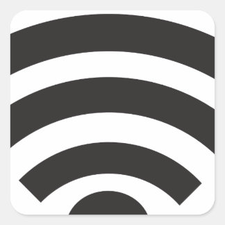 Wifi network symbol quadratischer aufkleber