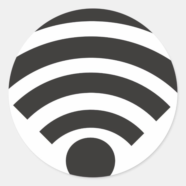 Wifi network symbol runder aufkleber (Vorderseite)