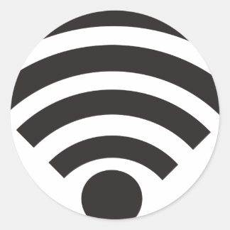Wifi network symbol runder aufkleber