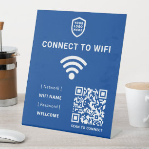 WiFi-Netzwerk Blue QR Code Scan zum Verbinden Sockelschild