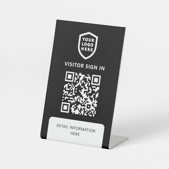 WiFi-Netzwerk | Einloggen des schwarzen QR-Codes Sockelschild (Vorderseite)