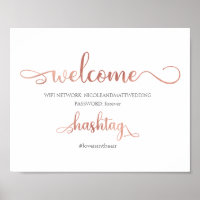 Wifi-Netzwerk-Hashtag Rose Gold-Info-Nachricht Hoc