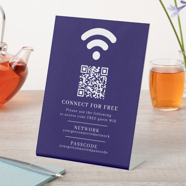 WiFi-Netzwerk-Passwort Gast-Info benutzerdefiniert Sockelschild (In Situ)