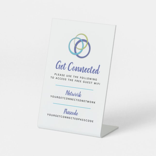WiFi-Netzwerk-Passwort Gast-Info benutzerdefiniert Sockelschild (Vorderseite)