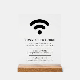 WiFi-Netzwerk-Passwort Gastinfo benutzerdefinierte Acrylschild