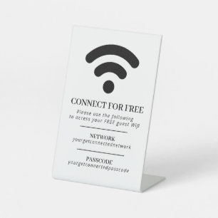 WiFi-Netzwerk-Passwort Gastinfo benutzerdefinierte Sockelschild